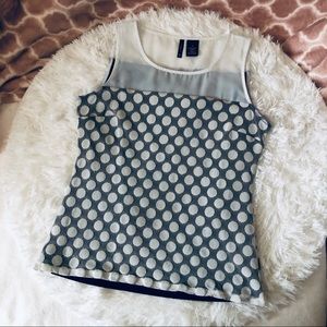 NEW DIRECTIONS Mesh Polkadot Sleeveless Blouse